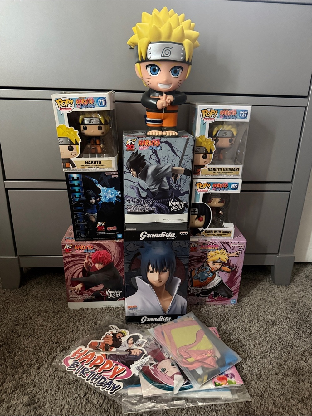 Naruto Shippuden Anime Figure Box Lot - Sasuke & Characters - Multicolor